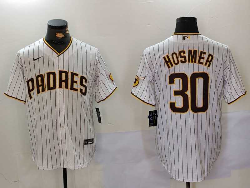 Mens San Diego Padres #30 Eric Hosmer White Stitched Cool Base Nike Jersey